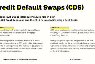 What in the world are Credit Default Swaps (CDS)?