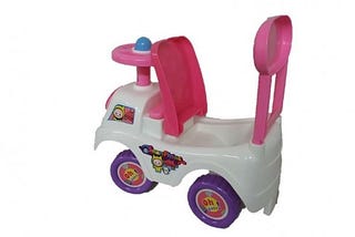 Push Along Smart Ride On Children Car Phone Theme Toy White Pink Purple