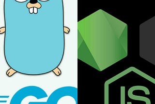 The Golang and NodeJS logos