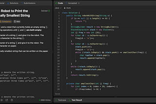Leetcode 2434 : Using a Robot to Print the Lexicographically Smallest String