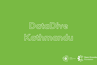 Data Dive Kathmandu: Getting back to the community