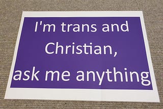 “I’m trans and Christian, ask me anything” street preaching