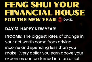 Feng Shui Your Financial House — Day 31