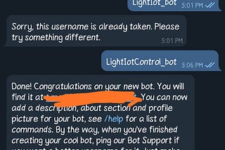 Light Controlling BOT using Telegram API