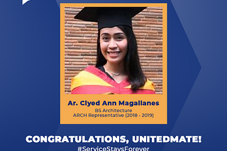 UNITED congratulates newly licensed architect Clyed Ann Magallanes