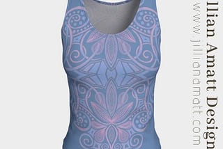A mock up of a tank top with a floral pattern on it.