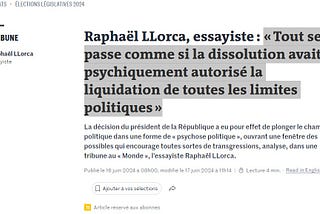 Droit de réponse adressé à Raphael Llorca