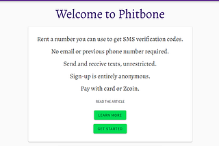 Using zcoin with Phitbone for Anonymous Phone Number Rental