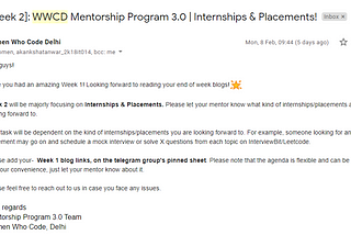 WWCD Mentorship Program 3.0-Week Two