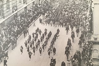 The U.S. Army enters Paris, France July 4th, 1917.