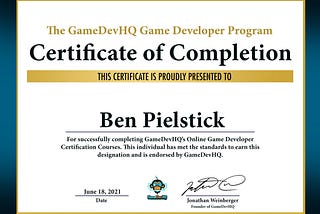 GameDevHQ Game Developer Program Review