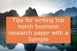 How to write a business research paper