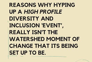 Due-Diligence and Integrity in D&I work.