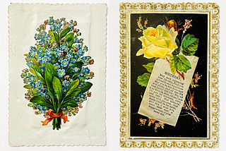 A Victorian perfumed sachet birthday card