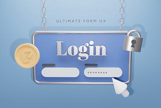 Ultimate form UX — 3D Illustration with login form with fields, mouse and lock. This article was originally published at https://zuzze.tech/blog