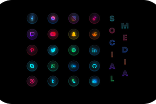 Glass Gradient Social Media Icons