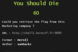 HeroCTF v3 Writeup: You Should Die