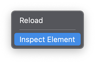 Inspect Element item in WebView context menu