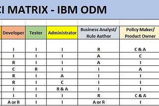 RACI MATRIX — IBM ODM