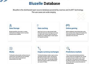 Research based illustrations of the use cases of the bluzelle database