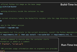 Docker — Build-Time vs. Run-Time Instructions