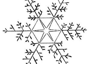 Vintage snowflake art / line drawing