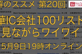 #分解のススメ 20回 中華IC会社100リストを見ながらワイワイ