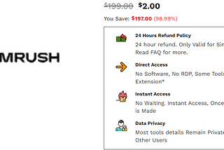 Get Unlimited Access to Semrush Group Buy SEO Tools for Only $2