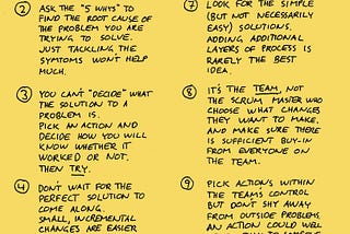9 things I try to keep in mind when choosing actions in the retrospective