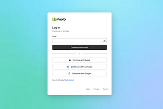 shopify admin panel login