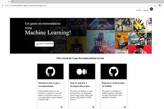 Game Recommendation system using Machine Learning and Flask