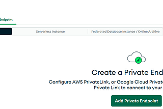 Private Endpoint Access to Atlas Cluster