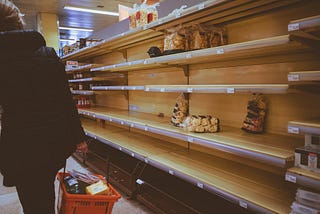 empty grocery store shelves