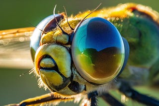 Extreme close-up of a dragonfly’s eye