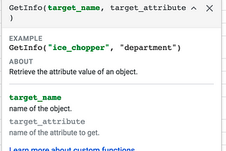 How to write custom functions for google sheet plugin with auto-completion and proper docstrings