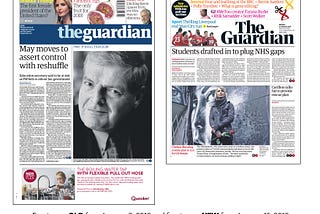 The Guardian with a new design in print, web and app