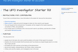 Finally! There’s a UFO Investigator Starter Kit. And YOU Can Contribute!