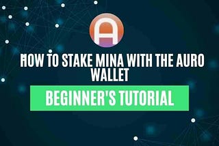 How To Stake MINA From Auro Wallet