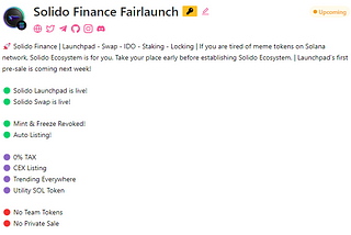 Solido Finance Pre-sale