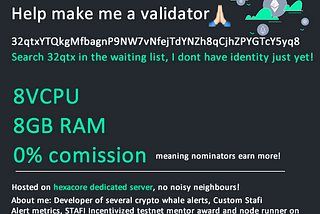 Nominate me as STAFI validator