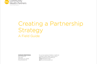Creating a Partnership Strategy: A Field Guide