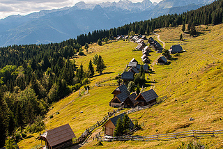 Podjelje village on Pokljuka Plateau / Slovenia