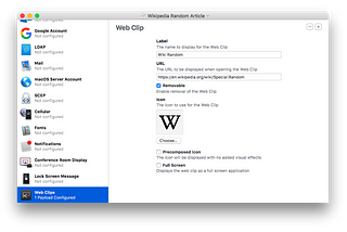 Adding a shortcut to a random Wikipedia article to your iPhone home screen