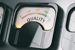 Image of a meter showing quality levels
