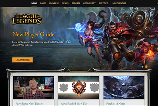 Critique of League of Legends Website UI