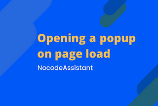 Opening a popup on page load