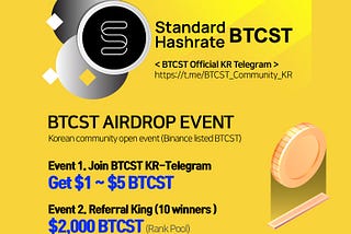 🚀🚀 Bitcoin Standard Hash Rate Token (BTCST) 100% Giveaway.!!