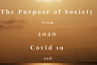 What 2020, Covid 19, and Yuval Noah Harari Taught Us About The Purpose of Society