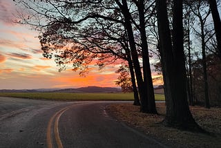 Fiery sunset coloring clouds in the Lehigh Valley