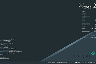 Manjaro Linux ve i3 Pencere Yöneticisi